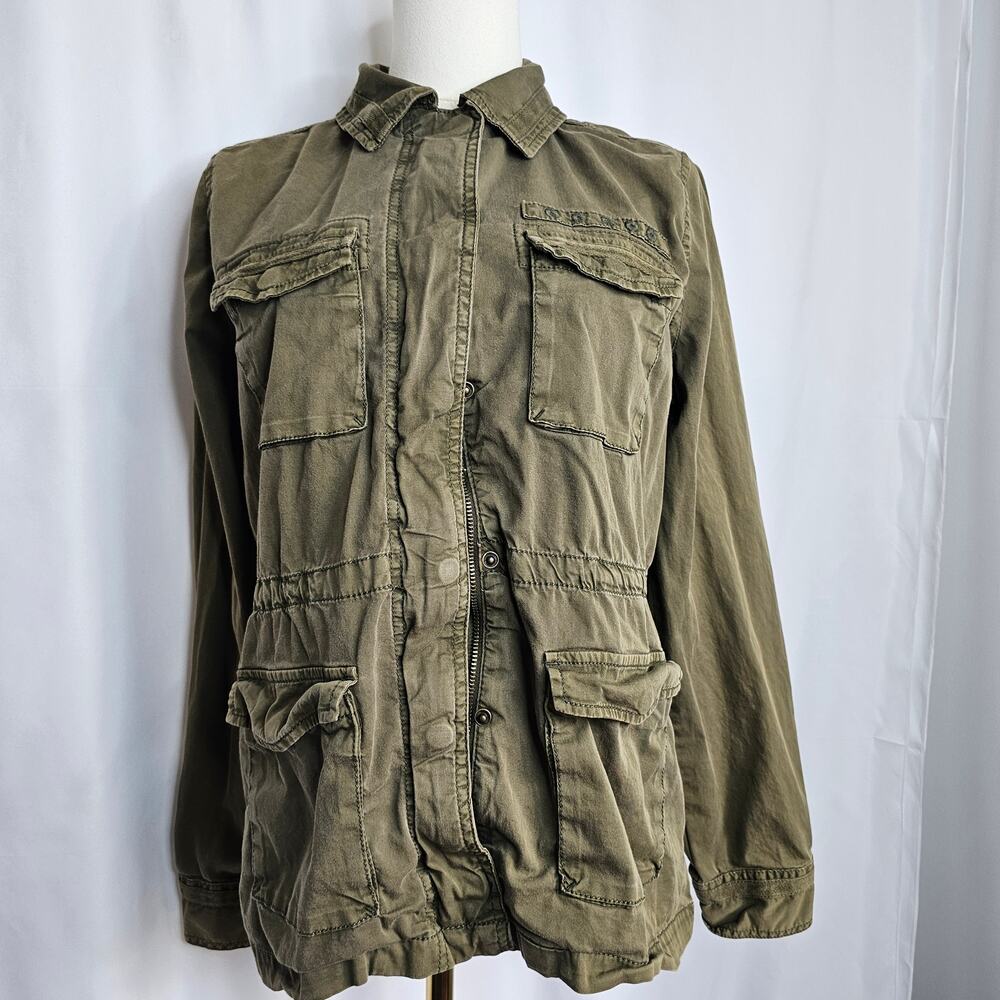 Sonoma M Army Green Military Style Cinched Jacket Grunge‎